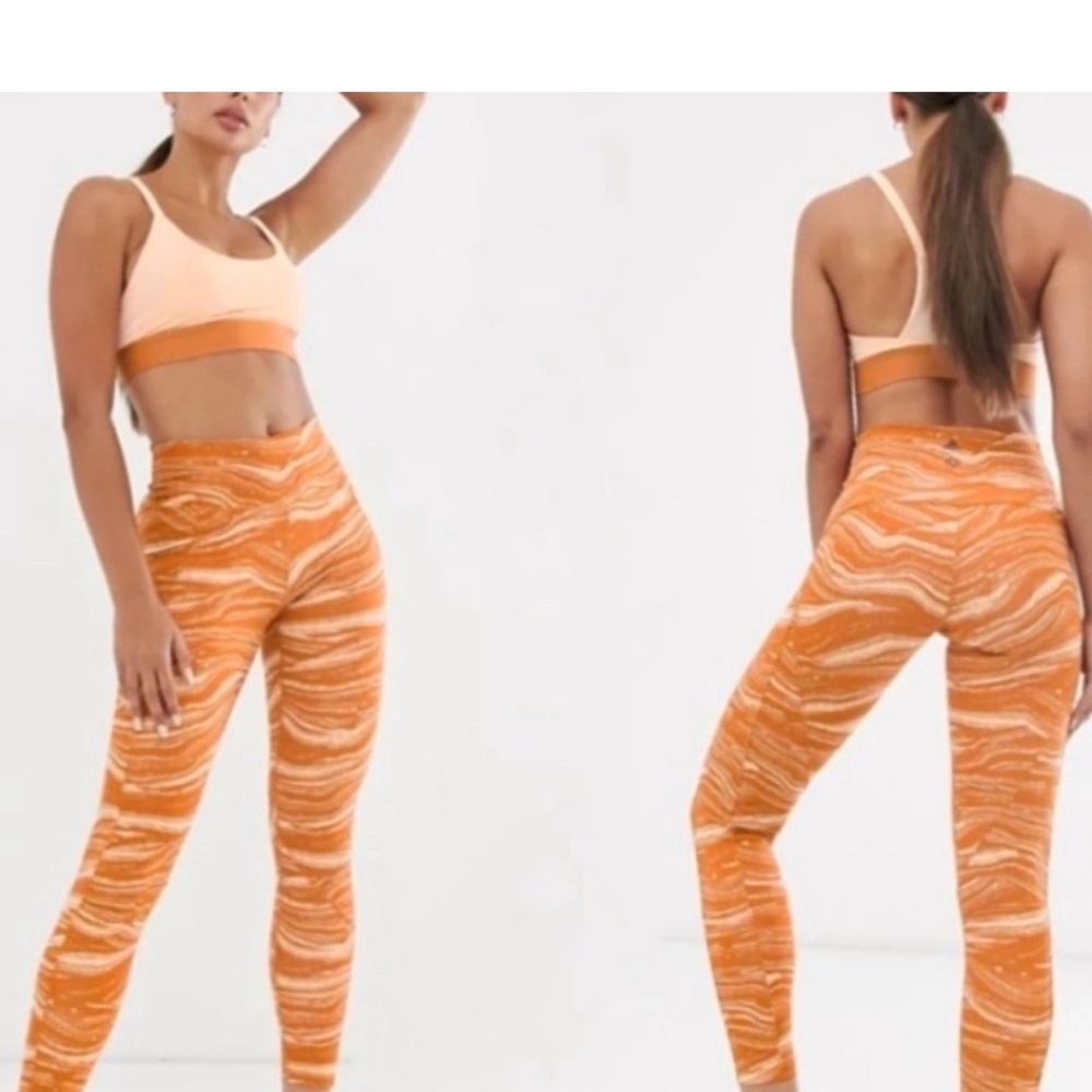 Adidas Orange Patterned Women's Leggings
